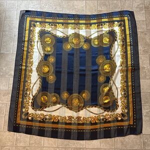 Vintage Astrology Scarf Navy/Gold 30x30
